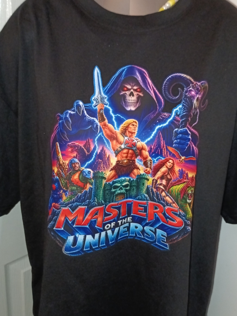 Mattel Masters of the Universe Black Tee with Vibrant Retro Graphic